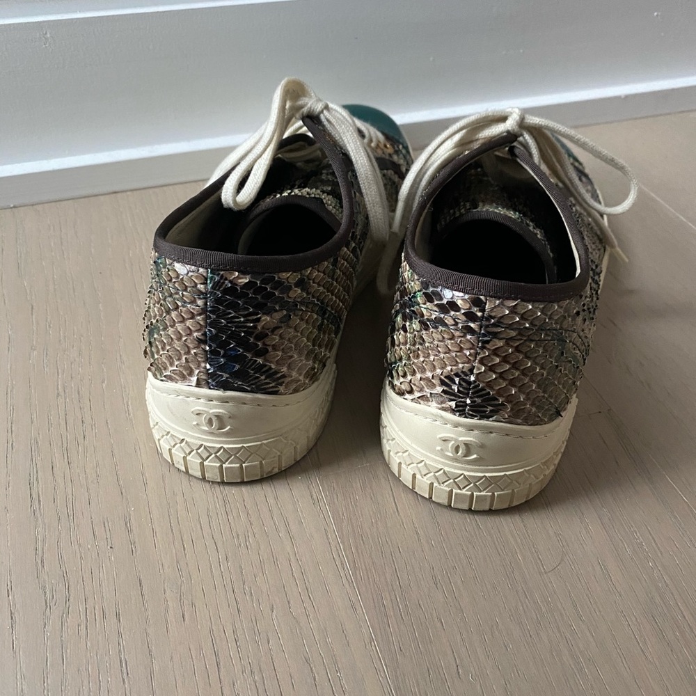 Chanel Python And Leather Cap Toe Sneaker - image 3